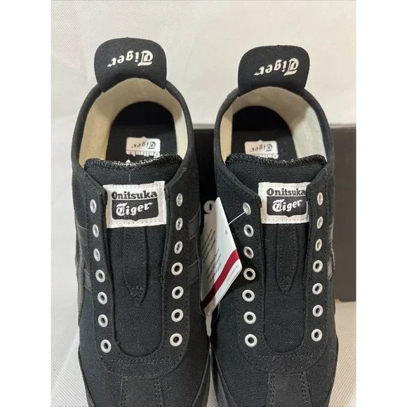 NEW IN BOX ONITSUKA TIGER MEXICO 66 SLIP-ON SNEAKERS BLACK WHITE SZ 8 WMN 9.5 - Picture 4 of 6